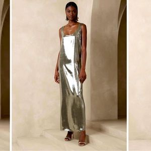 BR Maxime Metallic Maxi Dress